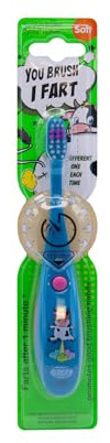 Fartbrush – Kids’ Toothbrush with Hilarious Fart Sounds | Encourages Brushing with Fun Noises | Soft Bristles, 1-Min Timer, Perfect for Toddlers & Children (Blue Cow, One Size)