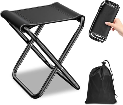 Jocanova Klapphocker Faltbar, Tragbarer Hocker Mini, Camping Klapphocker 26x23x33cm mit Aufbewahrungsbeutel, Outdoor Angelhocker 150 kg Belastbar für Reisen, Angeln, Wandern, Grillen, Strand