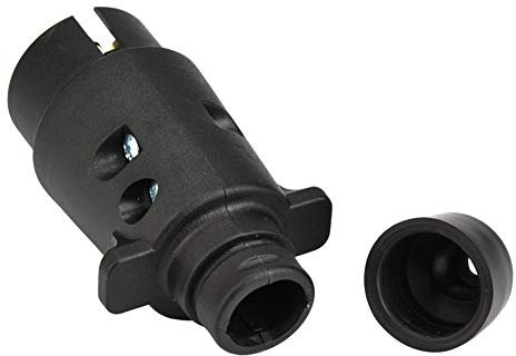 Ldafava Connecteur de Bougie de remorque à 7 Broches Imatherage en Laiton Durable Pobite de remorquage de pour la Caravane Towbar European Standard 12V Black Plastic