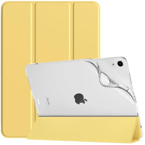 TiMOVO Cover Compatibile con iPad Air 11 Pollici (M4/M3/M2-2026/2025/2024), iPad Air 5/4 Gen 2022/2020 10,9, Custodia con Morbido Posteriore in TPU Smerigliata, Auto Sveglia/Sonno, Giallo Chiaro