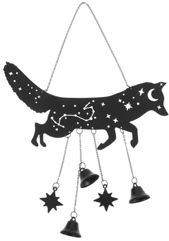 WEKADRIN Windspiel aus Metall mit Fuchs Motiv für Garten und Draußen Eisen Windglocke mit Entspannendem Klang und Vielseitiger Hängender Dekoration