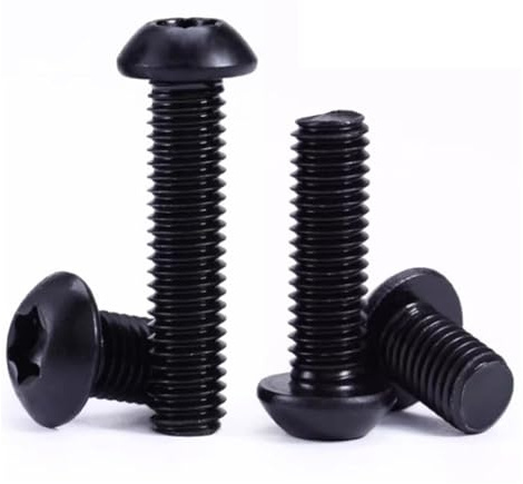 CVAADV M3 M4 M5 M6 M8 Schwarze Torx-Linsenkopfschraube 10.9 Stahl Sechslappen-Rundschraube Länge 4 mm ~ 40 mm(M3x6 50pcs)