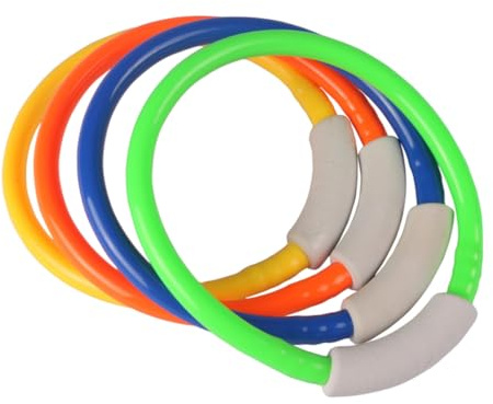 ifundom 4 Pezzi Anelli da Immersione per Colorati, Giocattoli Subacquei per Addestramento Immersioni in Piscina, Accessori per Nuoto e Giochi Acquatici