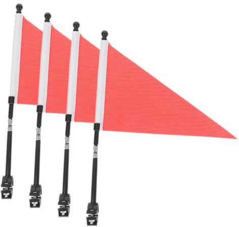 Homoyoyo 4 Sets Bike Handlebar Flags Triangle Warning Flags for Cycling Safety, Sturdy Bicycle Handlebar Accessories for Outdoor Riding and Bike Trailers