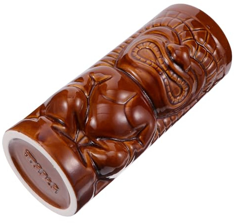 SHINEOFI Taza de Cerámica 370 Ml Estilo Tiki Hawaiano Café, Copa de Cóctel Creativa para Bar y Hogar, Vaso para Whisky y Vino, Diseño Resistente y Fácil de Limpiar