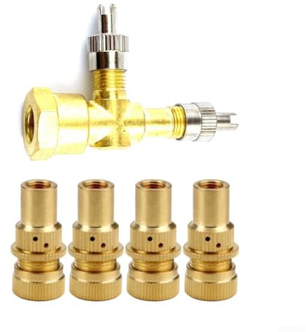 Trayneel TPMS Ventil-T-Adapter, 3-Wege-Metall-Luftablassventil, passend für Motorrad und Auto, Reifendruckkontrollsystem mit 4 Ventilen (A)