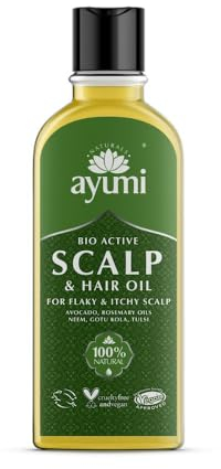 Ayumi Bio Active Scalp & Hair Oil, nutre e idrata i follicoli. Rivitalizza capelli e cuoio capelluto, minimizza il prurito e riduce le squame 1 x 150 ml
