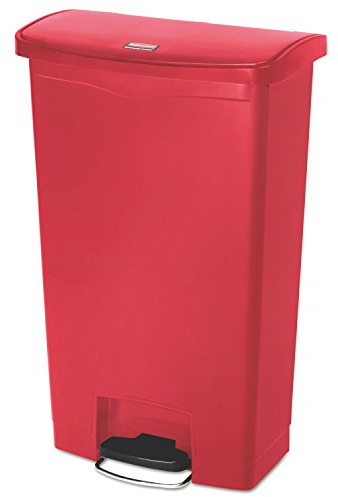 Rubbermaid Commercial Products Streamline Conteneur Pédale À Déchets 68 L Rouge – Bac À Fermeture Silencieuse Et Profil Mince Pour Déchets Médicaux En Milieu Hospitalier – 1883568
