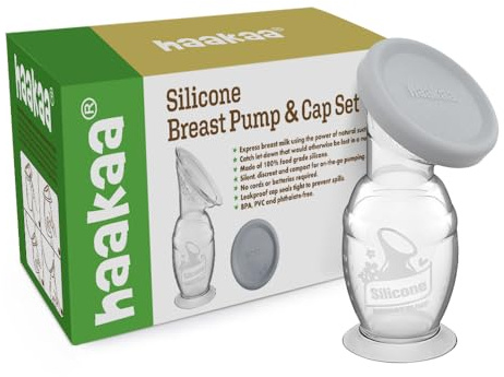 Haakaa Generation 2 - Extractor de leche de silicona con base de succión y tapa, capacidad de 150 ml