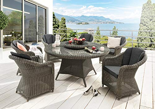 Destiny Sitzgruppe Luna & Malaga Vintage Grau Tisch Gartenmöbelset Garnitur