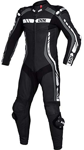 IXS Sport RS-800 1.0 1-Teiler Motorrad Lederkombi, schwarz/grau/weiß, 48