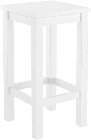 Erst-Holz Weißer Barhocker Tresenhocker Kiefer Massivholz wählbar in 60 cm oder 80 cm V-90.71-44-45W