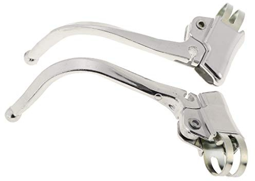 NC 1 Paire de Poignée de Frein de Poignée de Levier de Frein de Vélo En Acier Inoxydable pour Guidon de Diamètre 22-24mm, argent, Comme Décrit