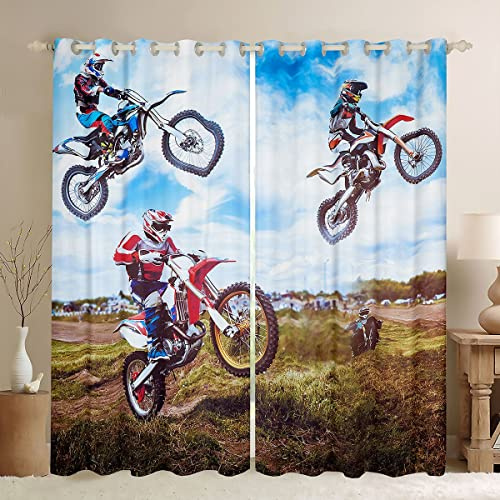 Tenda da mountain bike, per bambini, per motocross, per bambini, ragazze, adolescenti, sport estremi, tende da finestra per camera da letto, soggiorno, moto, trattamenti per finestre, W46*L54
