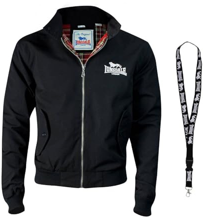 Lonsdale Jackor – bomberjacka – collegejacka – vinterjacka – träningsjacka – begränsat kardborrband, KLASSISK SVART, XXL