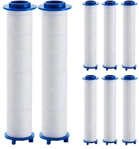 Alipis Duschkopf Ersatzfilter 8 Stück PP-Baumwolle 11,5 cm für Duschsets | 11,5 x 2,4 x 2,4 cm, Filterkartuschen für passende abnehmbare Brauseköpfe, für Badezimmer und regelmäßigen Wechsel
