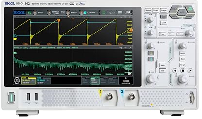 RIGOL DHO1102 Digitaloszilloskop, 2 analoge und 1 EXT-Kanal, 12 Bit, 100 MHz, 2 GSa/s, 1.500.000 wfms/s, Speichertiefe bis zu 100 Mpts kostenlos, 3 Jahre Garantie