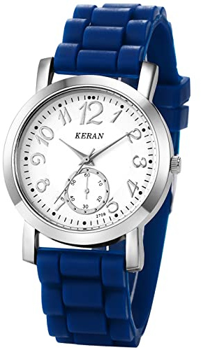 JewelryWe Uhren Damen Analog Quarz Armbanduhr Klassisch Einfach Beiläufige Uhr mit Silikon Armband