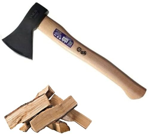 Accetta in Acciaio forgiato con Lama da 100mm 800gr, spaccalegna con Manico in Legno, 38cm, Ascia Scure per Giardinaggio