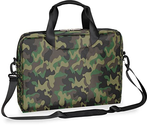 Forest Camo Laptop-Hülle für 13-16 Zoll (13-16 Zoll) Camo Camouflage Laptop Schultertasche Aktentasche Messenger Tragetasche Tasche