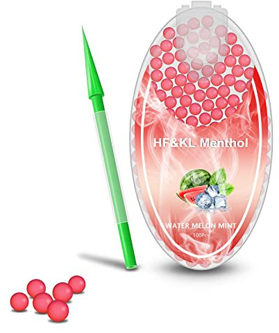 HF&KL Menthol Cigarette Crush Balls for Filters, 100PCS Portable Mint Crushballs, Menthol Aroma Capsules, Ball Shape Explosion Beads for DIY 100PCS (watermelon)