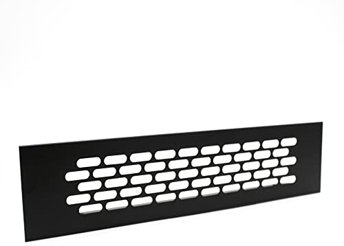 DOJA Barcelona | Rejilla Ventilacion Negro | 480X80 | NEGRO | PACK 2 | Rejilla Ventilacion Horno, Chimenea, Cocina, Baño | Rejilla de Ventilacion Antihumedad | Muebles, Fregaderos, Electodomesticos