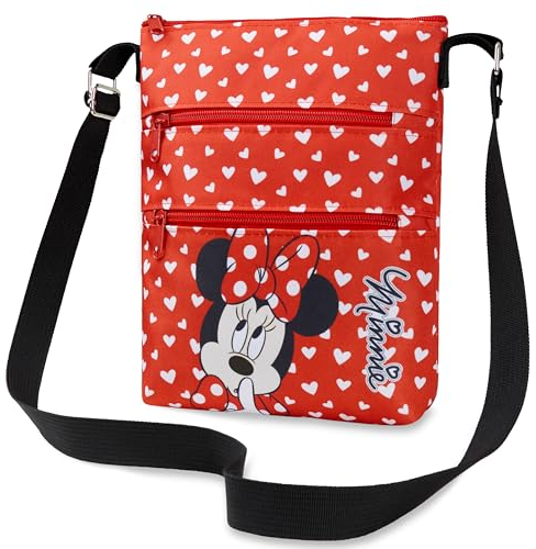 Disney Umhängetasche Mädchen, Minnie Maus Shoulder Bag Handtasche Teenager Mädchen - Kleine Geschenke für Mädchen