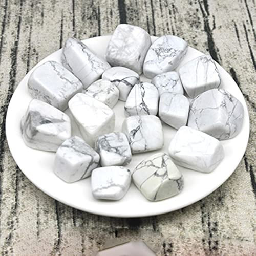 RIAAJ Weißer Türkis-Kies-Probengröße, unregelmäßige Trommelsteine, Reiki-Heilkristalle, Quarz, Mineral, Aquarium, Heimdekoration, weiß, 1 Stück