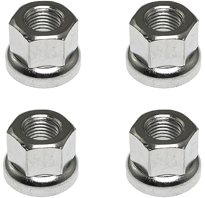 RLECS 4pcs Edelstahl Fahrrad Nabenmutter Vorderachse M9 für feste Montage, Silber