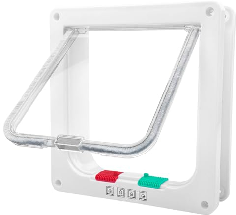 Lectorias ABS-Acryl Katzenklappe Innentür, Hundeklappe für Hundes, Katzentür Zimmertür, Hundetür Fenster Magnets-Verschluss, Katzentüren für Wand, Cats Door, für Haustiere, Innen Außentür, Weiße.