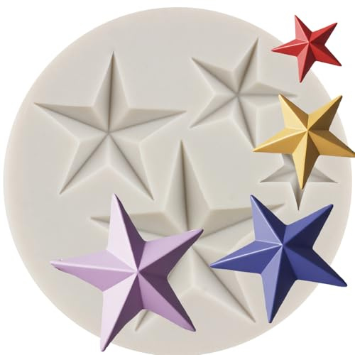 MINFEIDMS Star Silikon Fondant Form Backform Schokolade Süßigkeiten Formen für Kuchen Dekorieren Cupcake Topper Gummi Paste Polymer Clay