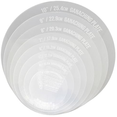 Round Acrylic Ganaching Plates - Set of 2 - for Buttercream and Ganache (10½ inch / 26.7cm)