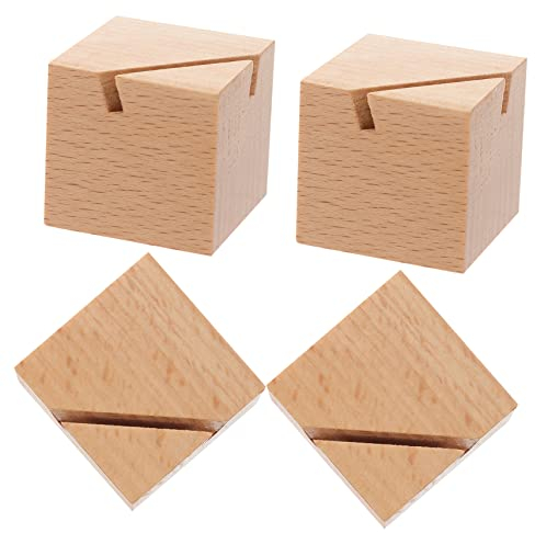 Garneck 4stücke Holz Postkartensockel Visitenkartenhalter Schreibtisch Kartenständer Bürobedarf Namenskartenhalter Karten Display Steht Holz