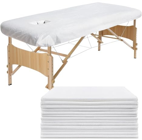Luriseminger 30 st engångslakan massageliggor, 90 x 215 cm engångsdra-på-överdrag med hål för massagesäng, hygienskydd av fleece för sängar och liggstolar