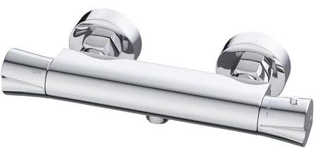 MORADO Miscelatore doccia termostatico,Miscelatore doccia termostatico,Barra doccia miscelatore a parete,Ottone massiccio,Cromo,Montaggio a parete