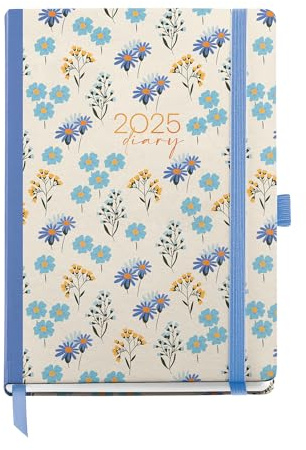Miquelrius - Agenda 2025, Årlig dagbok 122 x 168 mm, dagskalender, folierad kartongomslag, spiral, elastisk gummiförslutning, 80 g/m² papper, katalanska, engelska och portugisiska, dasies