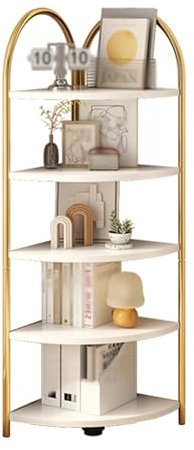 Corner Bookshelf,Tall Corner Bookshelf Small Bookcase,L-Shaped Corner Etagere Bookcase for Living Room Home Office Study Room Small Space(55.9 x 11.81 x 11.81in)