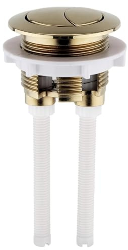 Housler® Botón universal de latón cepillado para inodoro de doble descarga para tanque de cisterna con agujero de 38-42 mm