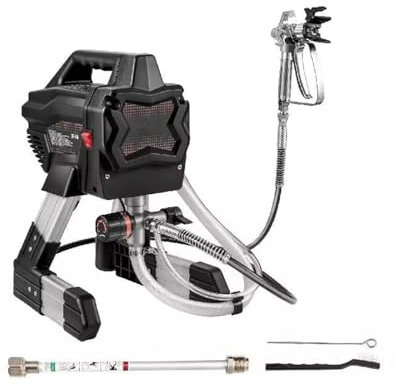 Langjiee Pulverizador De Pintura Sin Aire con Soporte De 650w, Máquina De Recubrimiento En Polvo Profesional Eléctrico, 1,1 L/min para Pulverización De Pared De Patio De Muebles