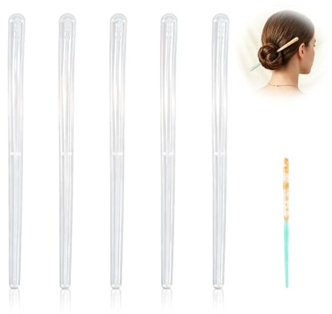 5PCS Moule à Cheveux en Résine, Moules en Résine pour Bâton de Cheveux, Moules à Épingles à en Résine de Silicone Mouless en pour Épingles à Mouless