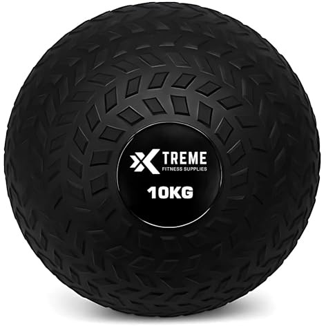 Xtreme Fitness Slam Ball 10 kg, Rutschfester Medizinball für Krafttraining, Core und Crossfit, Sandgefüllter Gewichtsball mit robuster Hülle, Ideal für HIIT, Wallball und Training im Home Gym