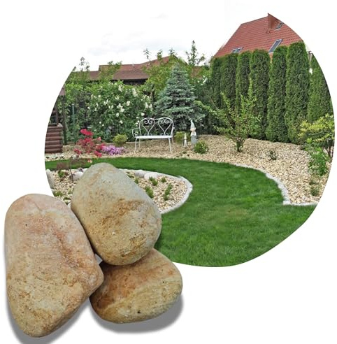V-PREMIUM SOLUTION - Techa Gartenstein - Dekorativer Stein für den Garten - Rainbow Stone 3-6 cm - Dekorativer Kieselstein - Naturstein für Garten