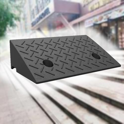 QSPNVFB Portable Rampe De Bordure, Rampe De Seuil en Caoutchouc, Hauteur 5cm 10cm 20cm Légère Rampes De Trottoir pour Fauteuil Roulant Voiture Marches(50x25x10 cm(20x10x4))