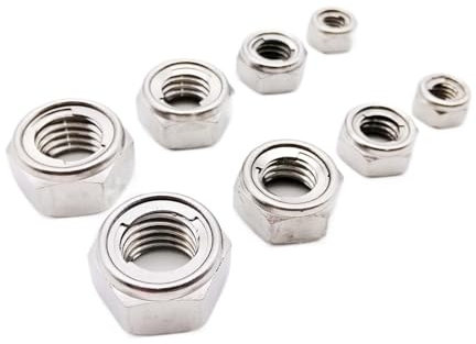 1/5 Stück M3-M16 304 Edelstahl mit vorherrschendem Drehmoment, Sechskant-Sicherungsmutter aus Metall, Sechskant-Selbstsicherungsmutter, DIN980 GB6184(2pcs M12)