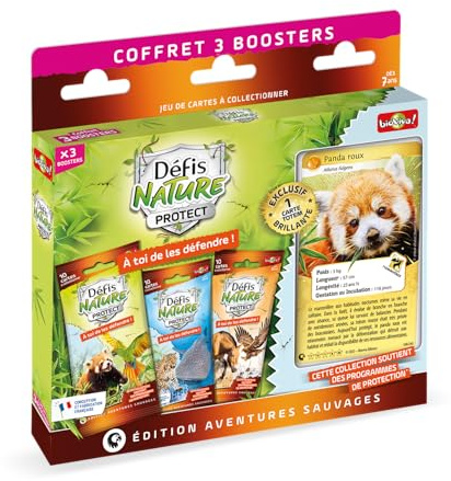 Bioviva - Défis Nature Protect - 3 Boosters de 10 Cartes - Panda Roux | Jeux de Cartes Enfant - Cartes à Jouer et à Collectionner - Dès 7 ans - Fabriqué en France