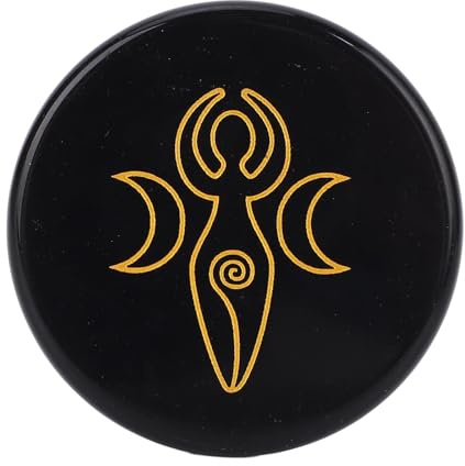 Piedra de Cristal de Obsidiana Negra, Piedra de Palma de Bolsillo Piedra Pulida de Piedra de Piedra y Piedra Curativa para la Meditación de Relajación y Yoga (2)
