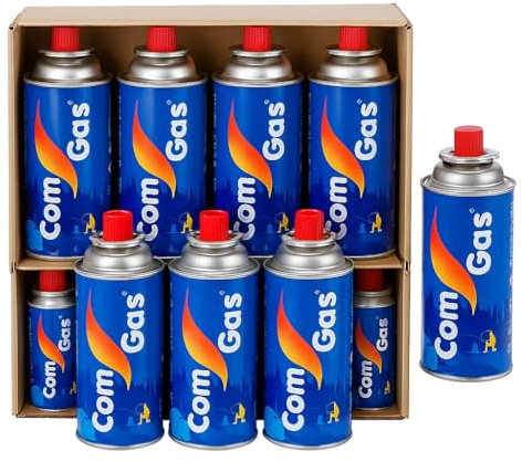 KURIL Pack 12 Cartuchos de Gas Butano COMGAS 250g – Repuesto para Cocinas Portátiles y Emergencias – Compatible con Modelos BS-102, BDZ155, GT-200 y BDZ-Q1000