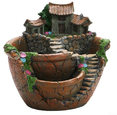 Pot miniature magnifiquement conçu pour créer votre propre jardin féérique avec plantes grasses et cactus (orange)