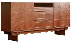 LUZZILE Zapatero Mesa de Almacenamiento para Salón en Madera de Cerezo 180 cm con Cajones, Mueble Vintage de Almacenamiento, Apto para Vestíbulo, Balcón, Dormitorio Zapatero