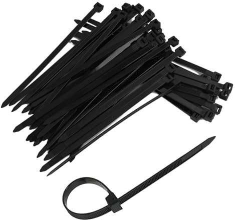 100 PCS Colliers De Serrage Plastique Noir 200x8 Mm, Résistants Aux UV, Forte Résistance à La Traction Jusqu’à 70 Kg, Colliers Polyvalents Pour Organisateur De Câbles, Jardinage